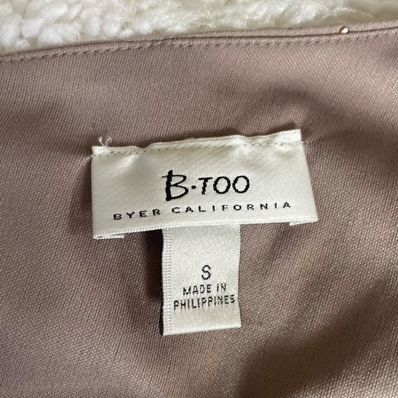 b.too | one-shoulder brown and black rhinestoned dress cinched waist size small - Picture 2 of 11